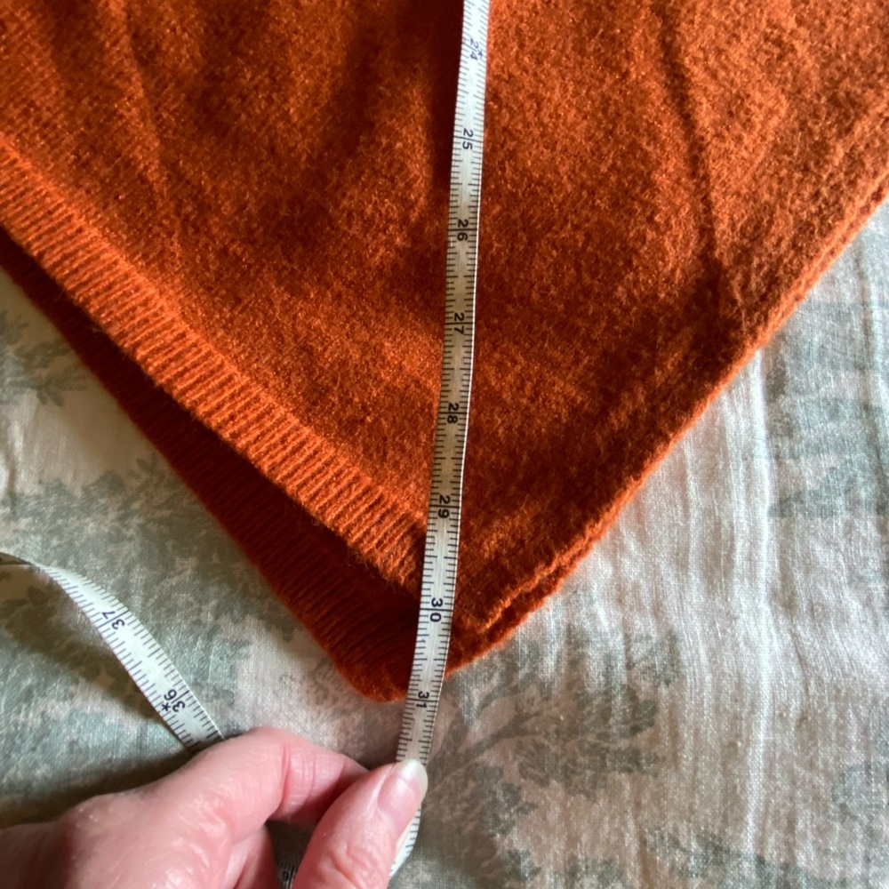Orange Knit Poncho - Draped Sweater with Zipper EUC - Picture 15 of 15